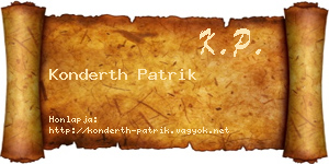 Konderth Patrik névjegykártya
